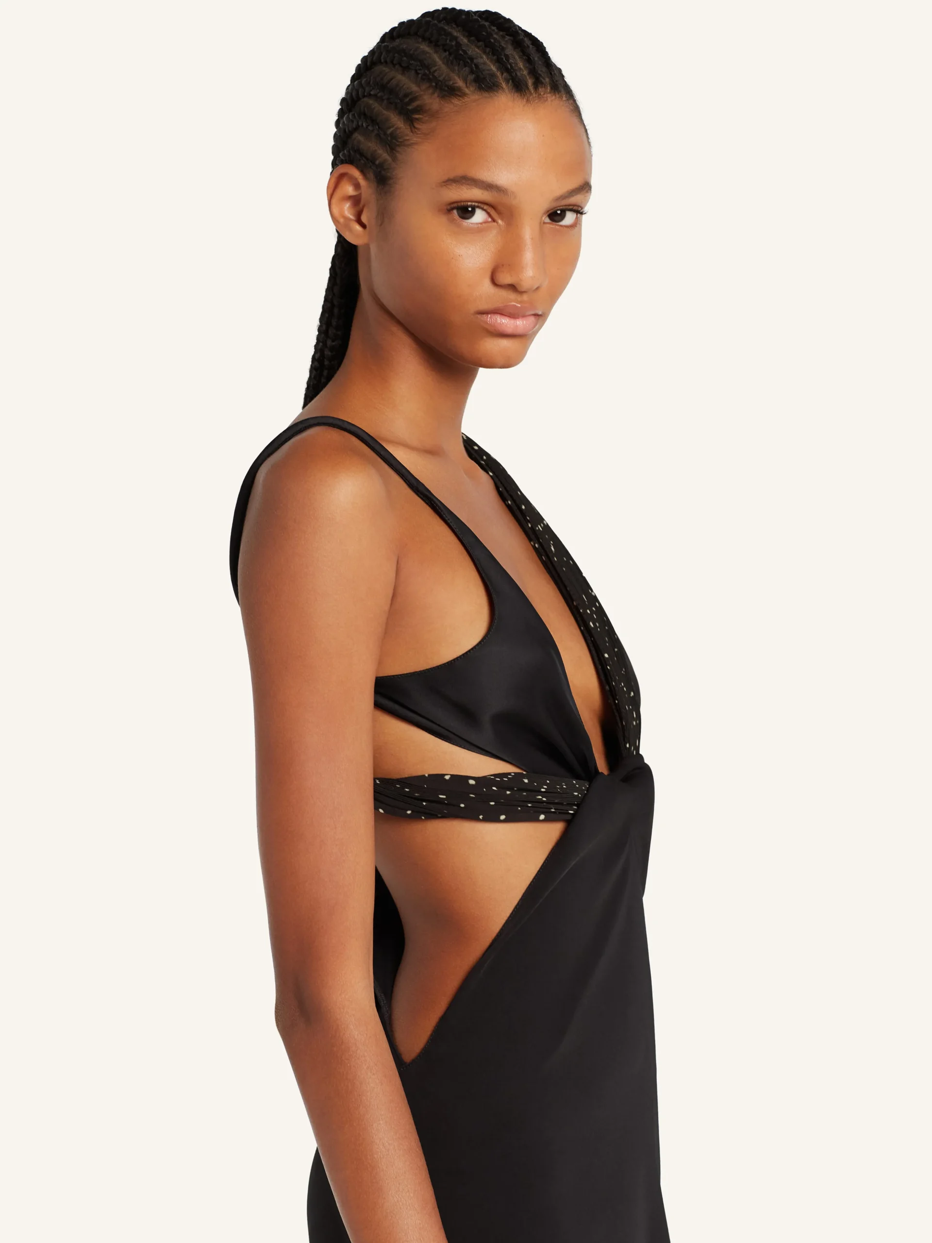 TWIST ASYMMETRICAL LONG DRESS
