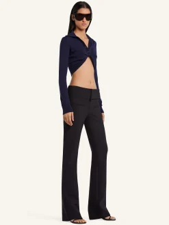 TWIST LIGHT WOOL CROPPED POLO